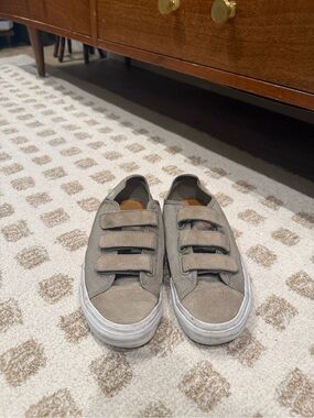 Olive Green Vans Velcro Sneakers